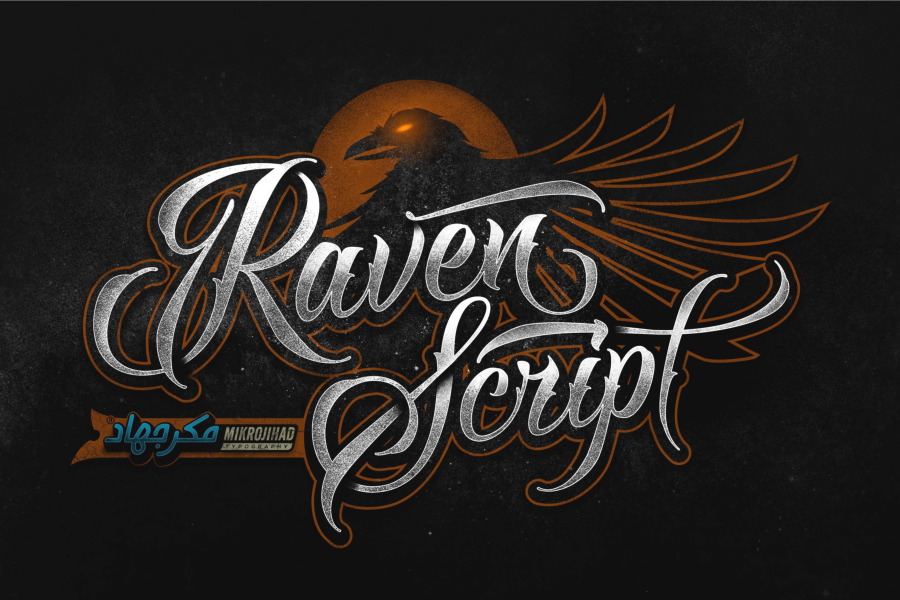 Raven Script Regular Font preview