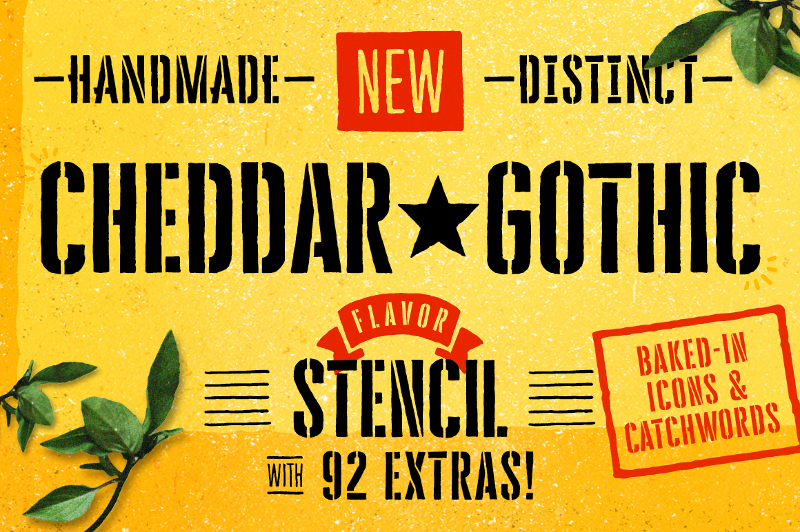 Cheddar Gothic Stencil Font preview