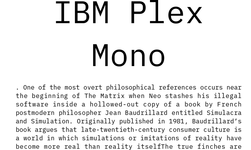 IBM Plex Mono Medium Font preview