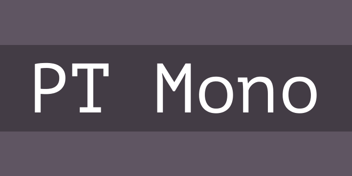 PT Mono Regular Font preview