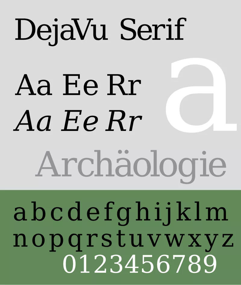 DejaVu Serif Regular Font preview