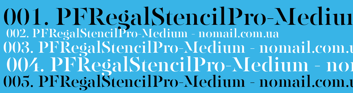 PF Regal Stencil Pro Medium Italic Font preview