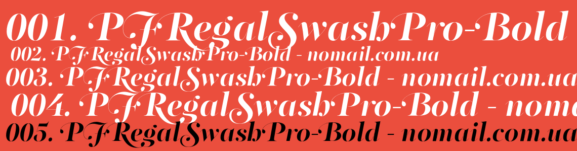 PF Regal Swash Pro Regular Font preview