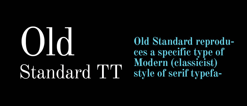 Old Standard TT Regular Font preview