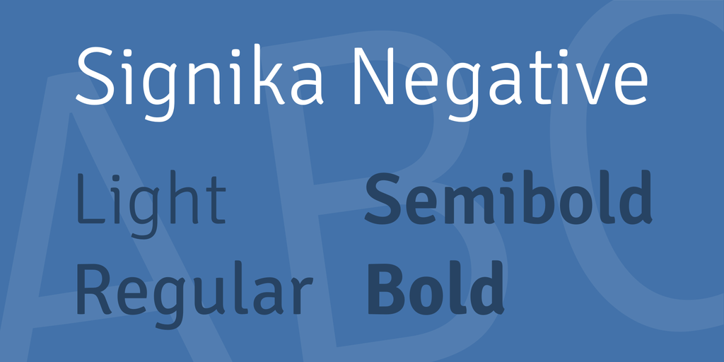 Signika Negative Light Font preview