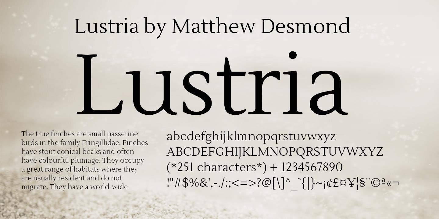 Lustria Font preview