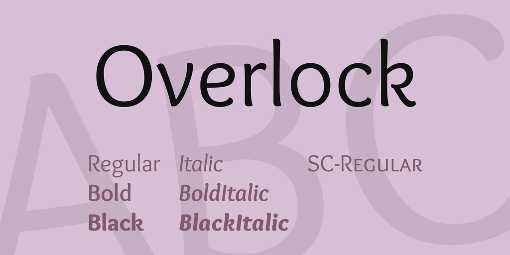 Overlock Regular Font preview