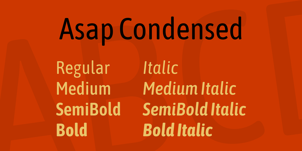 Asap Condensed Font preview