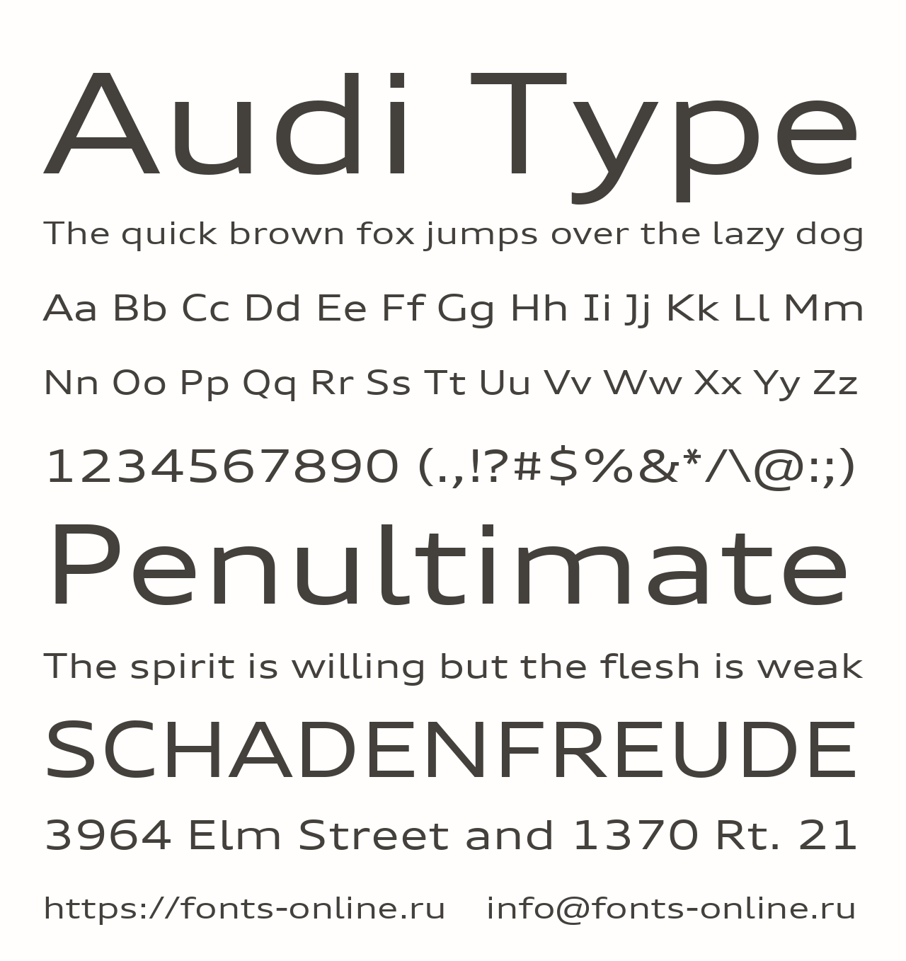Audi Type Light Font preview
