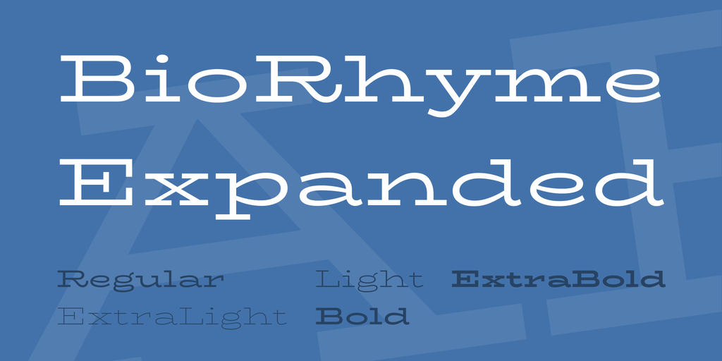 BioRhyme Expanded Regular Font preview