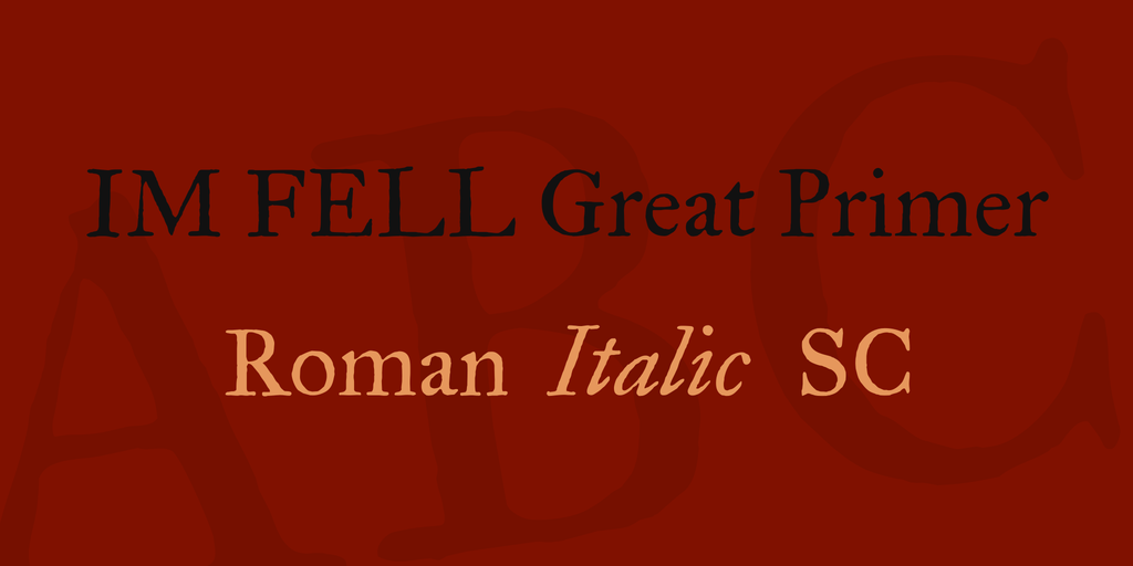 IM Fell Great Primer Roman Font preview