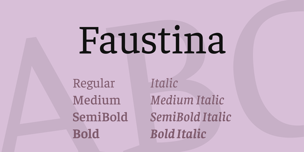 Faustina Medium Font preview