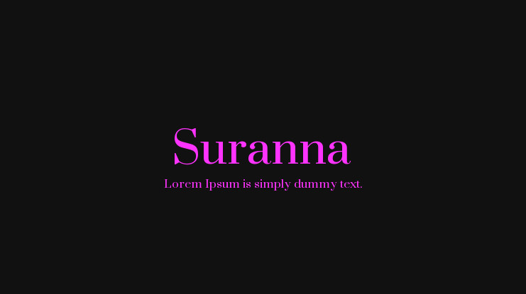 Suranna Regular Font preview