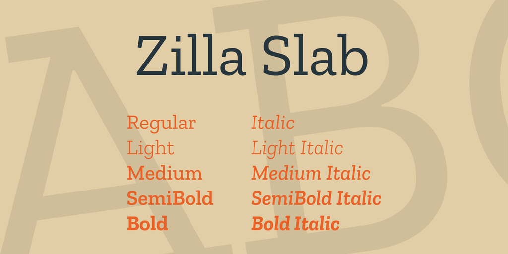 Zilla Slab Font preview