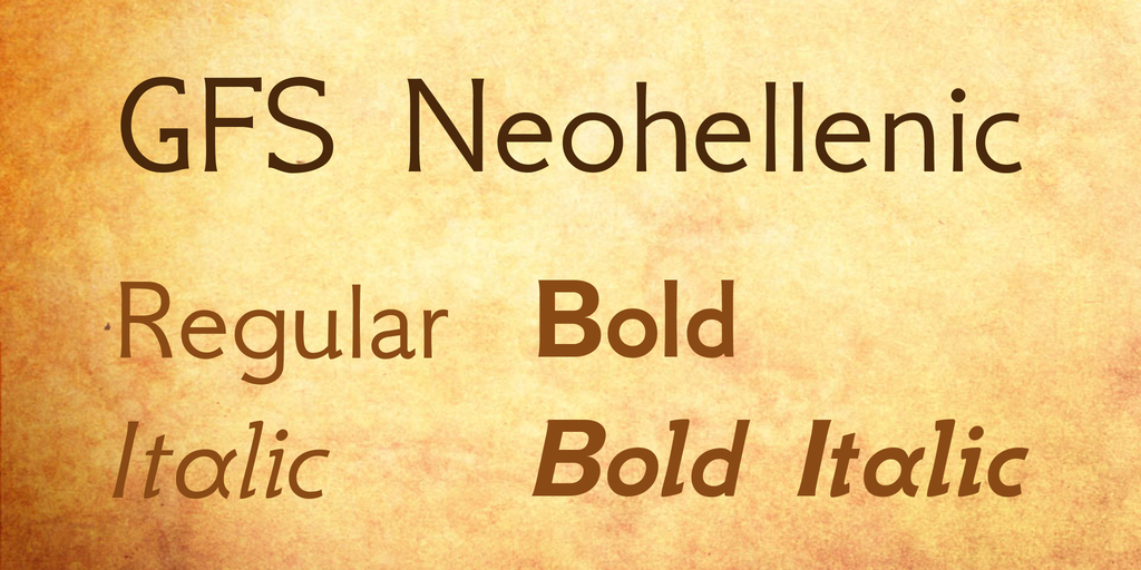 GFS Neohellenic Regular Font preview