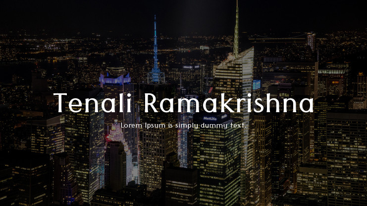 Tenali Ramakrishna Regular Font preview