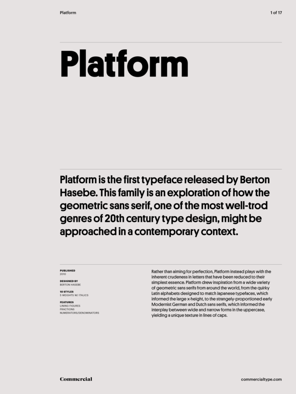 Platform Medium Font preview