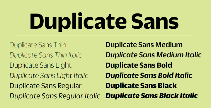 Duplicate Sans Medium Font preview