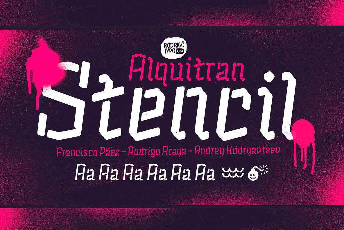 Alquitran Stencil Regular Font preview