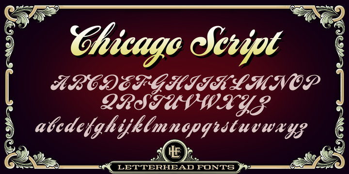 LHF Chicago Script Regular Font preview