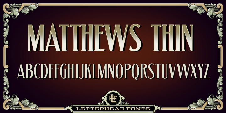 LHF Matthews Thin Regular Font preview