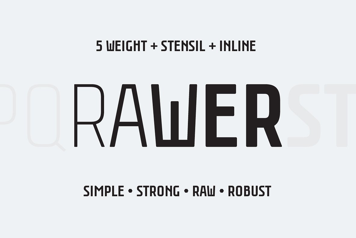 Rawer Condensed Font preview