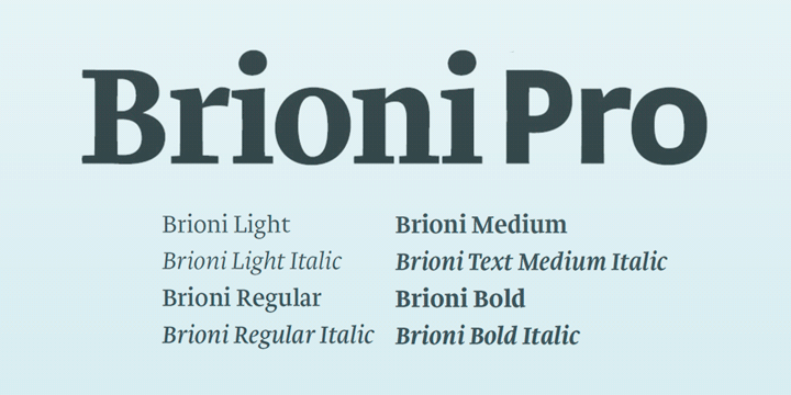 Brioni Sans Pro Font preview