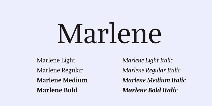 Marlene Medium Font preview