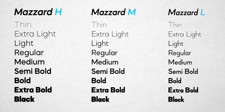 Mazzard H ExtraLight Italic Font preview
