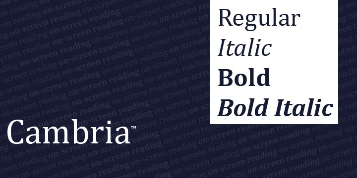 Cambria Bold Font preview