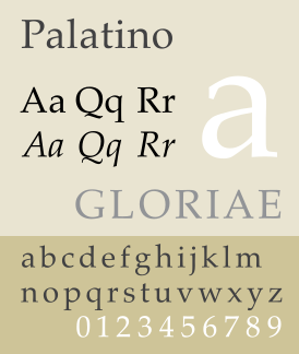 Palatino Font preview