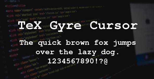 TeX Gyre Cursor Font preview