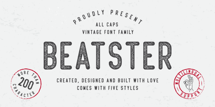 Beatster Rough Font preview