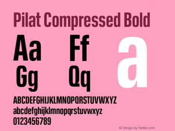 Pilat Compressed Regular Font preview