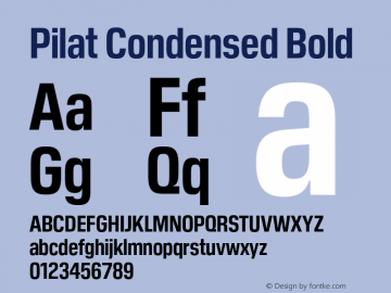 Pilat Condensed Regular Font preview