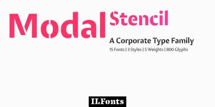 Modal Stencil Semi Black Bold Italic Font preview