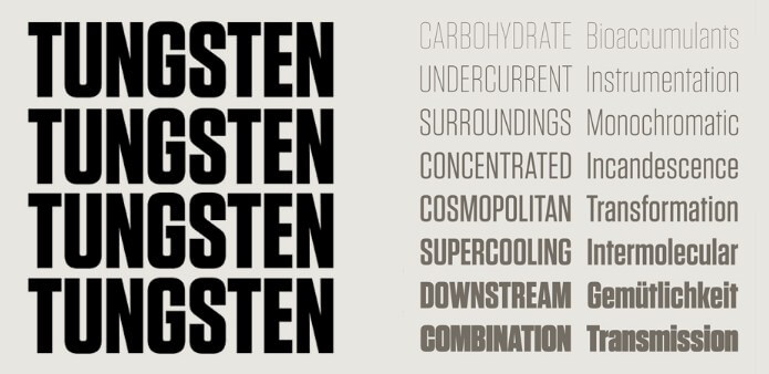 Tungsten Condensed Bold Font preview