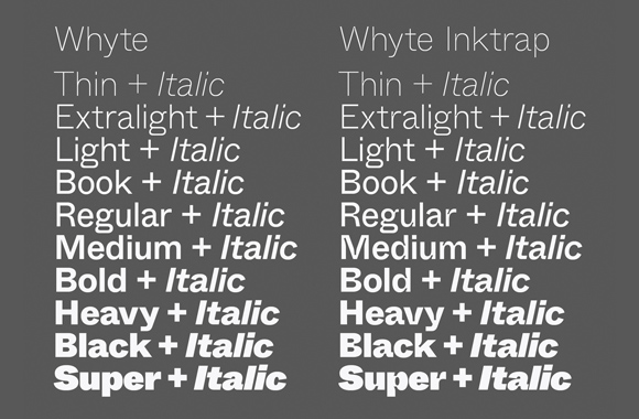 Whyte Inktrap Light Italic Font preview