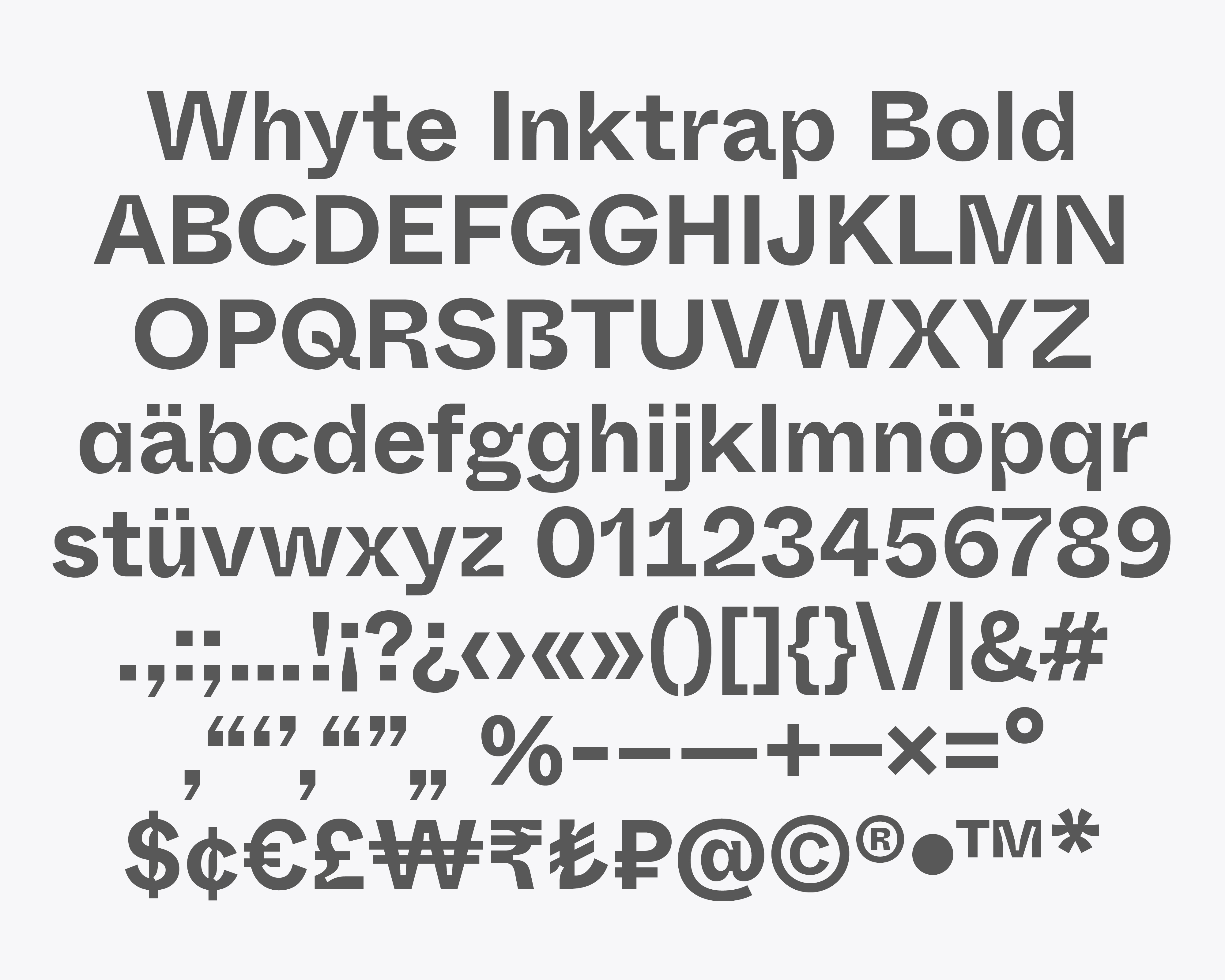 Whyte Inktrap Black Italic Font preview