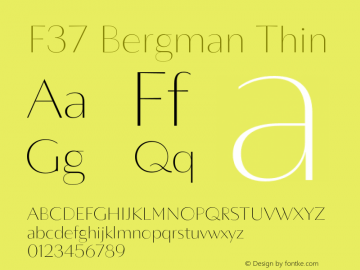 F37 Bergman Regular Font preview