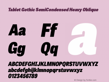 Tablet Gothic Semi Cnd Regular Font preview