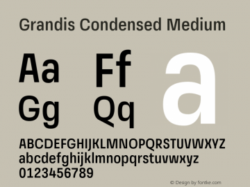 Grandis Condensed Font preview