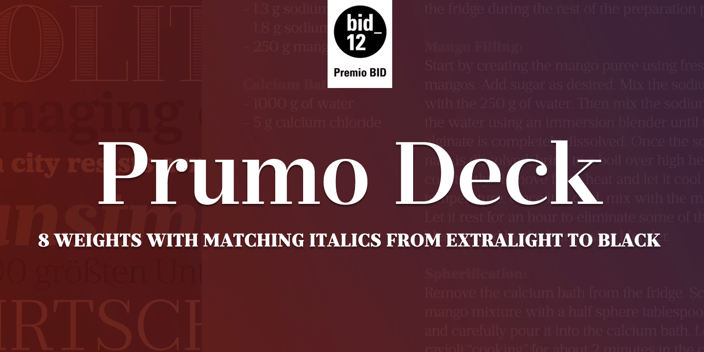 Prumo Deck Medium Font preview