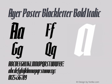 Ayer Poster Blackletter Medium Italic Font preview