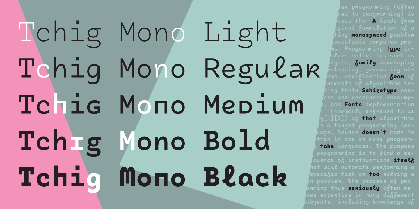 Tchig Mono Medium Font preview