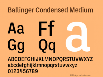 Ballinger Condensed Medium Font preview