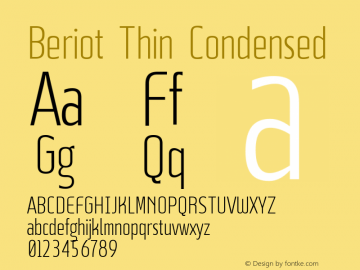 Beriot Condensed Font preview