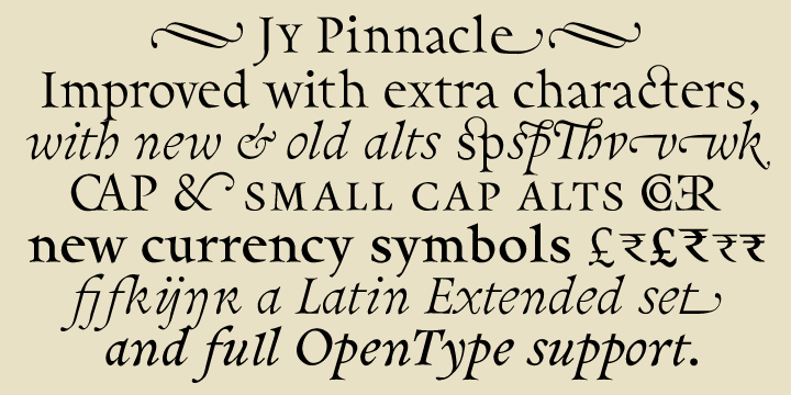 Pinnacle JY Pro Regular Font preview