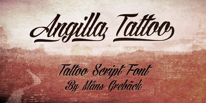 Angilla Tattoo Regular Font preview
