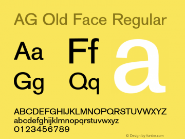 AG Old Face Medium Font preview